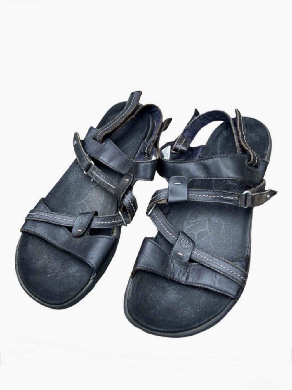 Merrell Swivel Leather Strap Sandals Black Womens Size 10 Gorpcore Comfort